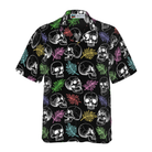 Skulls And Colorful Palm Leaves Hawaiian Shirt