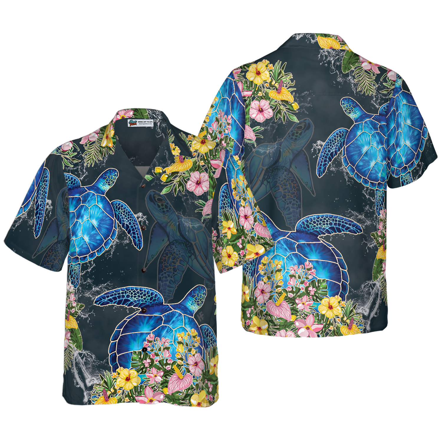 Floral Sea Turtle Hawaiian Shirt
