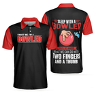 Sleep With Bowler Polo Shirt, Black And Red Bowling Short Sleeve Polo Shirt, Funny Shirt With Sayings