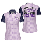 You Picked The Wrong Girl Lupus Awareness Short Sleeve Women Polo Shirt, Purple Lupus Awareness Month Shirt