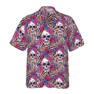 Skull With Roses On Zebra Background Hawaiian Shirt