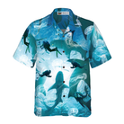 Scuba Diving With Sharks Hawaiian Shirt