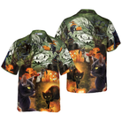Black Cat & The Pumpkin Halloween Hawaiian Shirt, Halloween Shirt For Men And Women