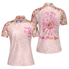 Fight Love Hope Breast Cancer Awareness Short Sleeve Women Polo Shirt