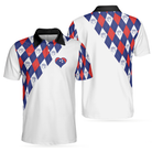 Bowling Heart Polo Shirt, Plaid Pattern Golfing Shirt For Men, Best Golf Polo Shirt For Hot Weather
