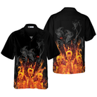 Fire Skeletons Night Party Hawaiian Shirt