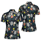 Tropical Floral Tennis Shirt For Women Short Sleeve Women Polo Shirt