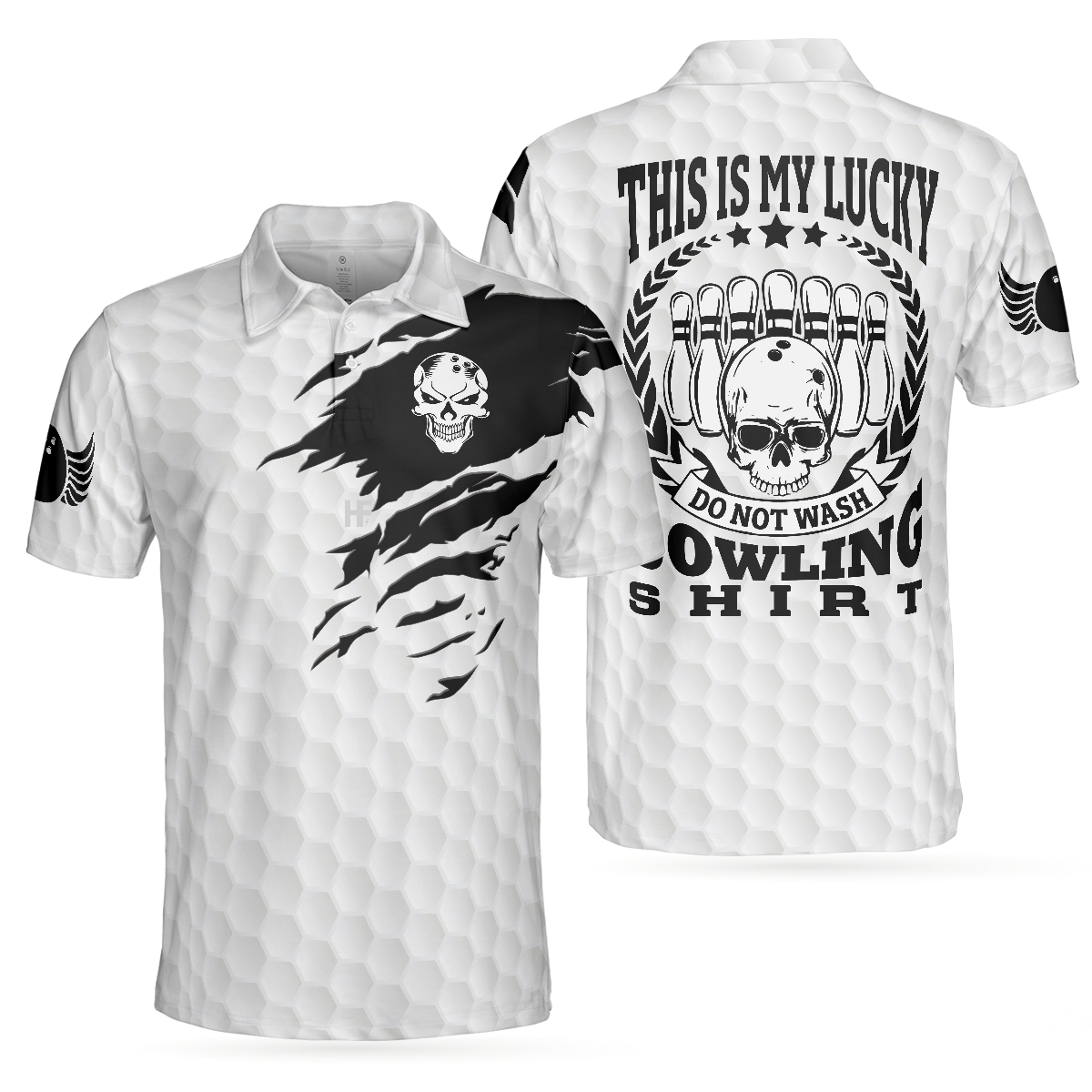 This Is My Lucky Do Not Wash Bowling Shirt Polo Shirt, Black And White Skull Golfing Shirt, Funny Sayings Shirt