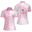Faith Hope Love Breast Cancer Awareness Short Sleeve Women Polo Shirt, Pink Breast Cancer Awareness Shirt