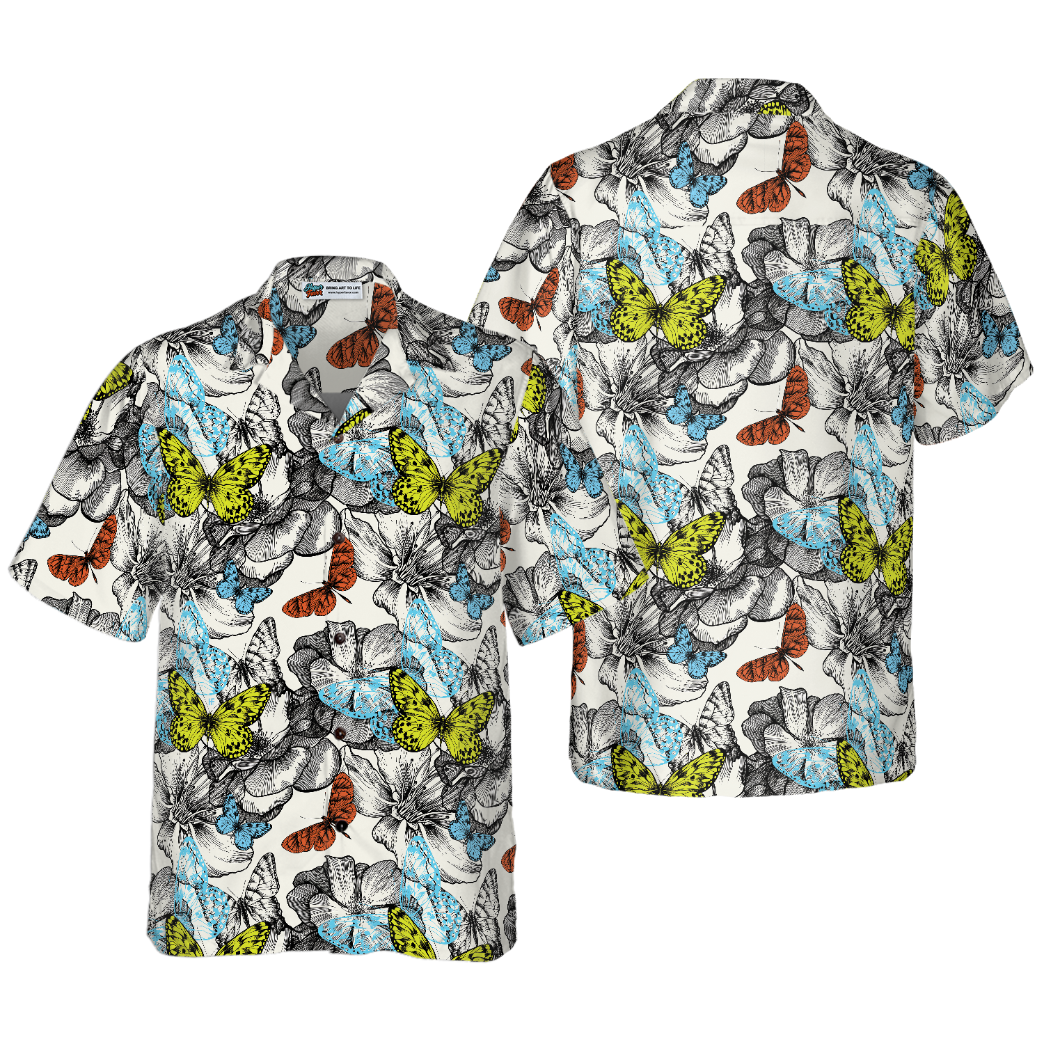 Flying Butterflies Shirt For Men Hawaiian Shirt