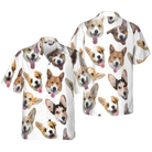 Cute Corgis' Smiling Faces Corgi Hawaiian Shirt, Best Dog Shirt For Men And Women