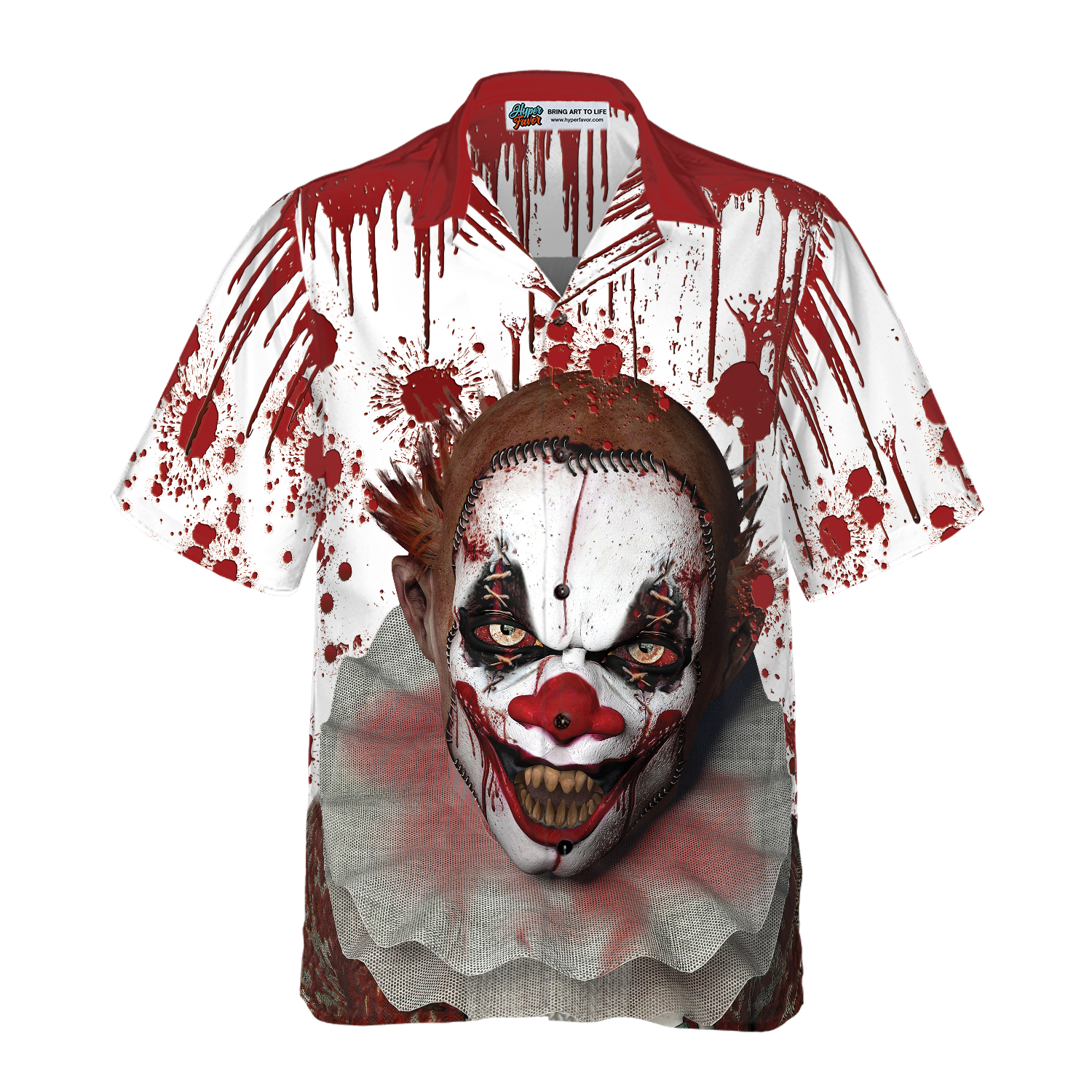 Scary Halloween Clown Faces Hawaiian Shirt