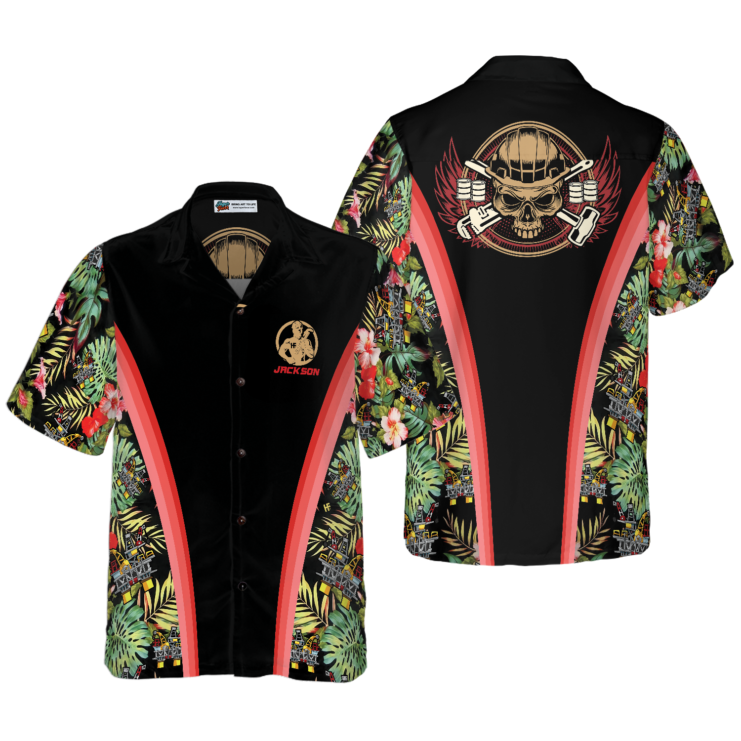 Oilfield Man Tropical Custom Hawaiian Shirt