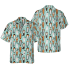 Vampire Coffins Halloween Shirt For Men, Arctic Blue Coffin Pattern Hawaiian Shirt