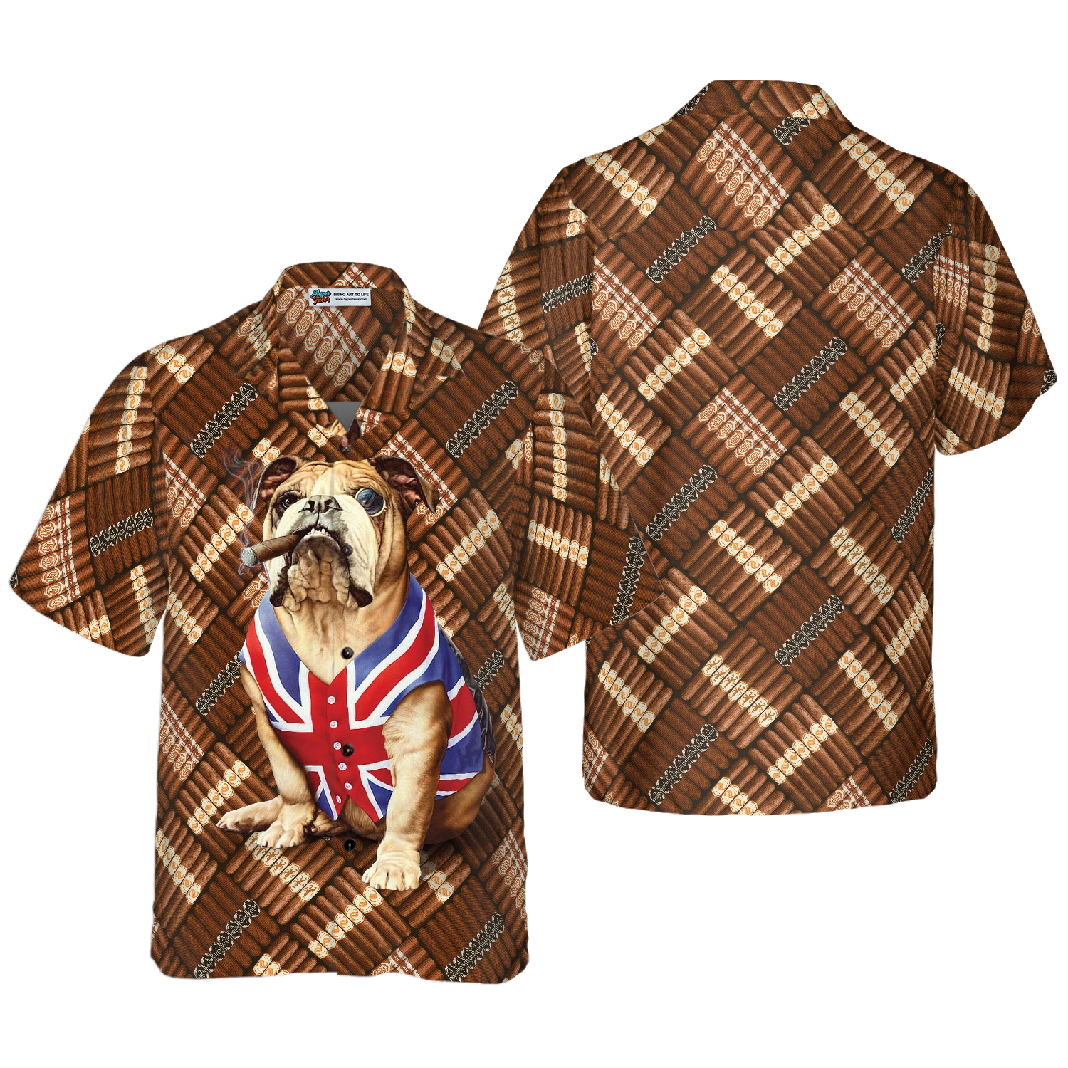 Cigars And Bulldog Shirt For Men Hawaiian Shirt