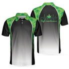 High Maintenance Weed Polo Shirt, Green Weed Polo Shirt For Men, Black Tie Dye Weed Pattern Shirt Design