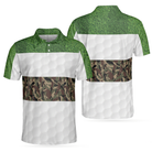 Golf In Green And Camouflage Pattern Golf Polo Shirt, Cool Golf Shirt For Men, Best Gift For Golfers