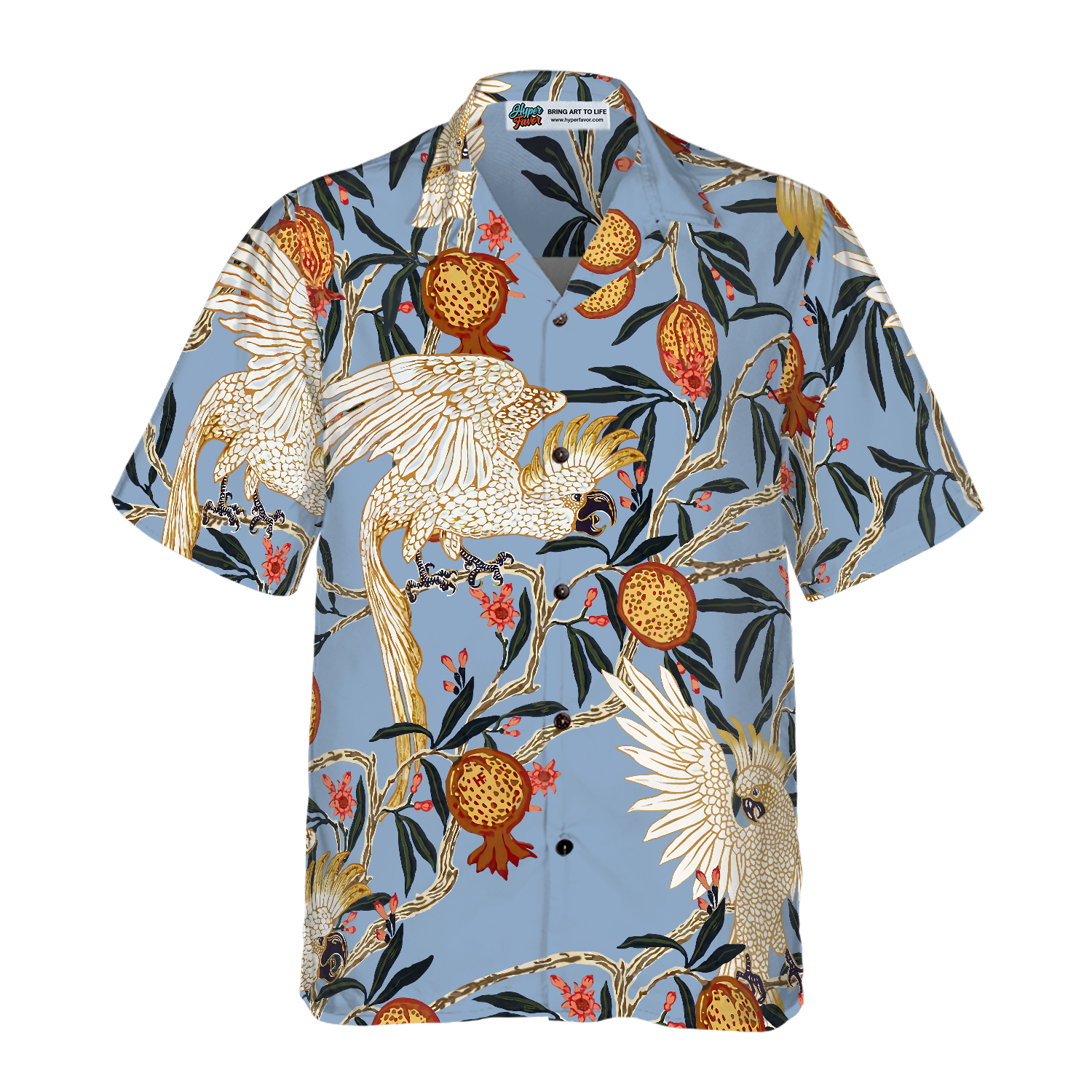 Pomegranates And Cookatoo Shirt For Men Hawaiian Shirt