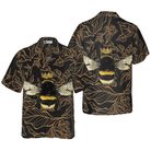 Golden Floral Bee Hawaiian Shirt