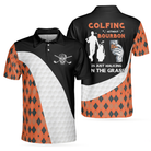 Golfing Without Bourbon Is Just Walking On The Grass Polo Shirt, Colorful Argyle Pattern Golf Shirt, Funny Golf Shirt