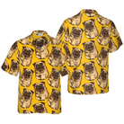 Cute Pugs Seamless Pattern Shirt For Men Hawaiian Shirt