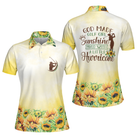God Made Golf Girl Sunshine Short Sleeve Women Polo Shirt, Yellow Sunflower Golf Shirt For Ladies, Unique Female Golf Gift
