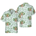 Tropical Green Leaves And Jungle Tiger Shirt For Men Hawaiian Shirt