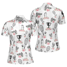 Floral Tennis Player Shirt Short Sleeve Women Polo Shirt
