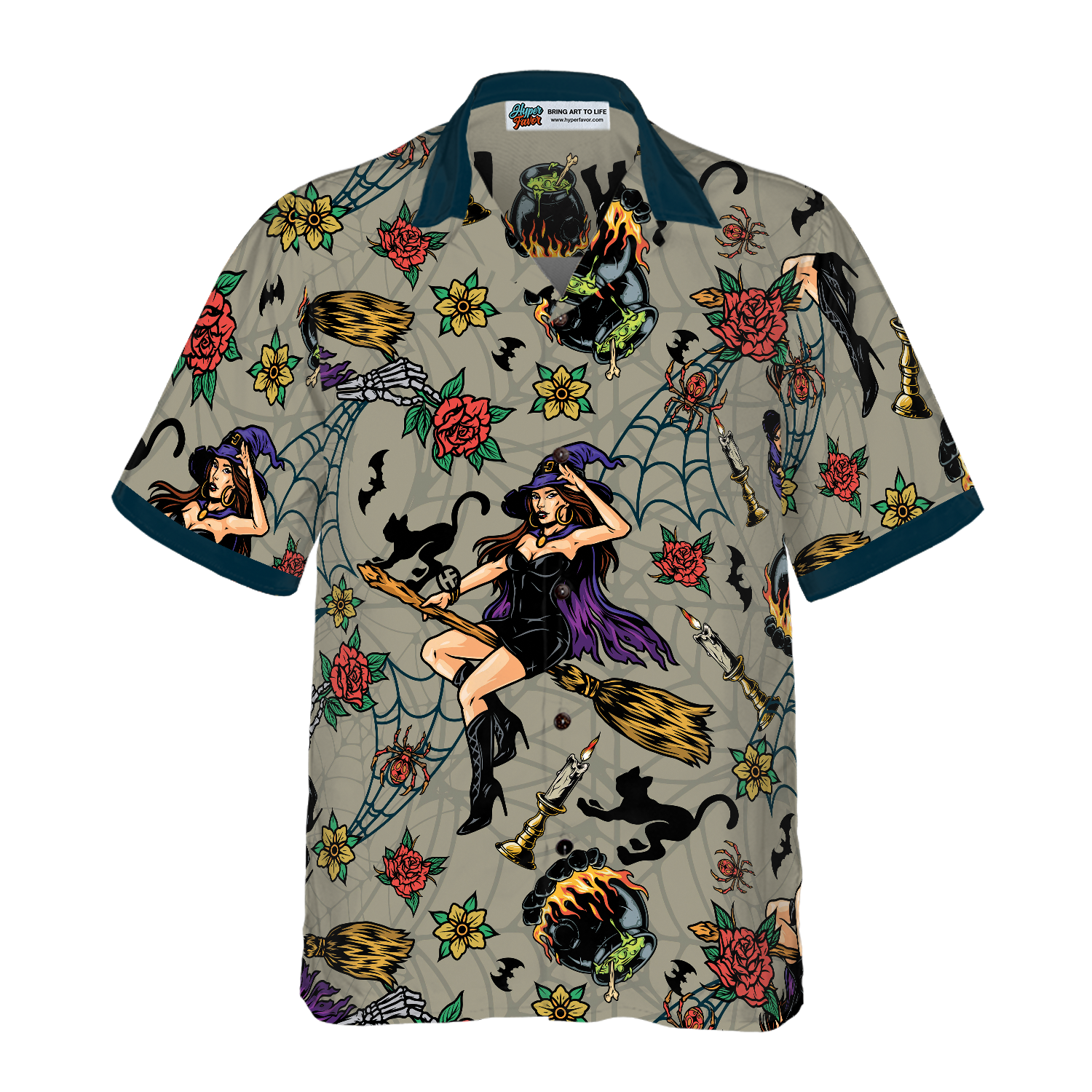 Halloween Witches Night Shirt For Men Hawaiian Shirt