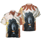 Black Poodle & The Brown Leaves Poodle Hawaiian Shirt, Best Dog Shirt For Men And Women