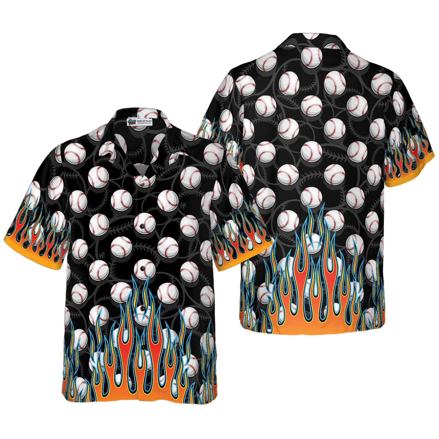 Flame Baseballs Hawaiian Shirt