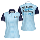 Diabetes Picked The Wrong Girl Diabetes Awareness Short Sleeve Women Polo Shirt, Diabetes Polo Shirt For Women, Cool Diabetes Support Gift