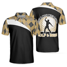 Just A Man Who Loves Golf & Beer Polo Shirt, Argyle Pattern Polo Style Golfing Shirt For Men, Best Drinking Golf Shirt - Hyperfavor