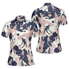 Pink Camouflage Tennis Girl V2 Short Sleeve Women Polo Shirt, Camo Tennis Shirt For Ladies