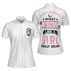 What Swings Like A Girl Really Means Short Sleeve Women Polo Shirt