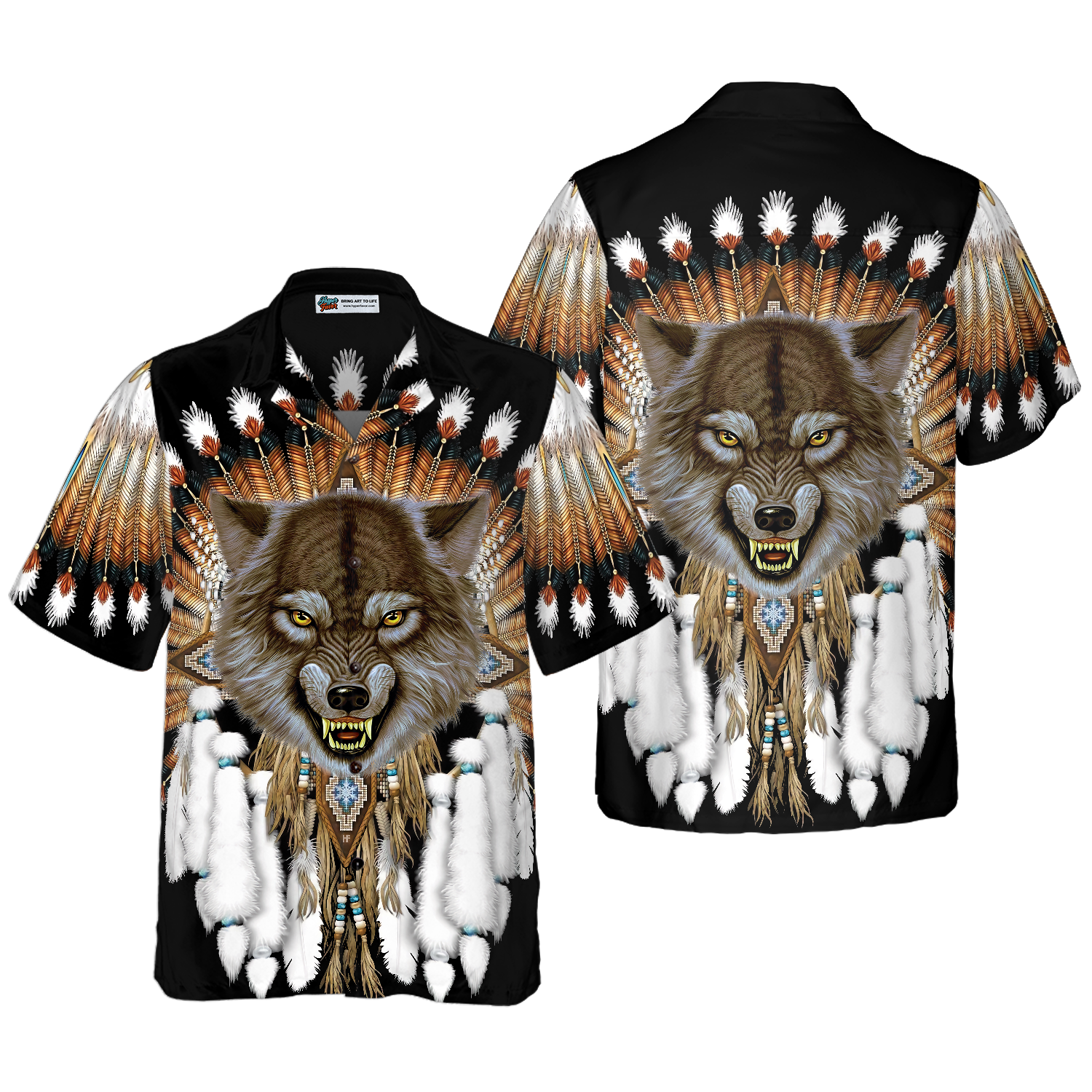 Tribal Angry Wolf Shirt For Men Hawaiian Shirt