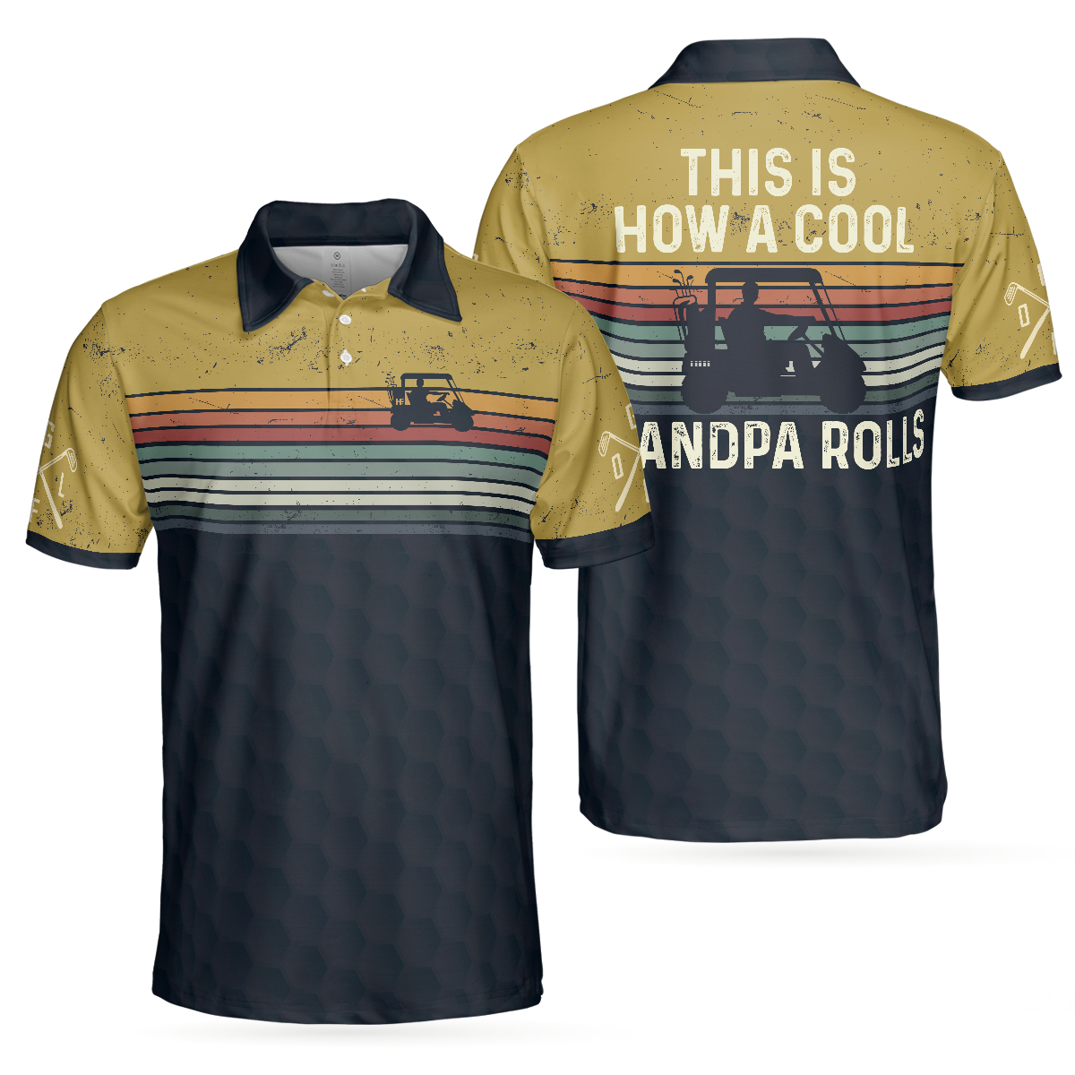 This Is How A Cool Grandpa Rolls Golf Polo Shirt, Striped Shirt For Men, Cool Golf Gift For Golfers