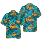 Tropical Leaves School Bus Driver Hawaiian Shirt, Best Shirt For School Bus Drivers, Unique Gift For Bus Drivers