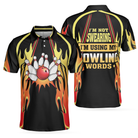 I'm Not Swearing I'm Using My Bowling Words Bowling Polo Shirt, Flame Tenpin Bowling Shirt With Sayings For Men