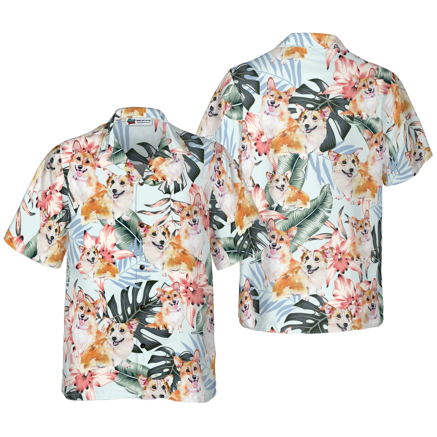 Corgi Life Shirt For Men Hawaiian Shirt