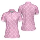 Swing Swear Drink Repeat Pink Golf Short Sleeve Women Polo Shirt, Pink Golfing Shirt For Female Players