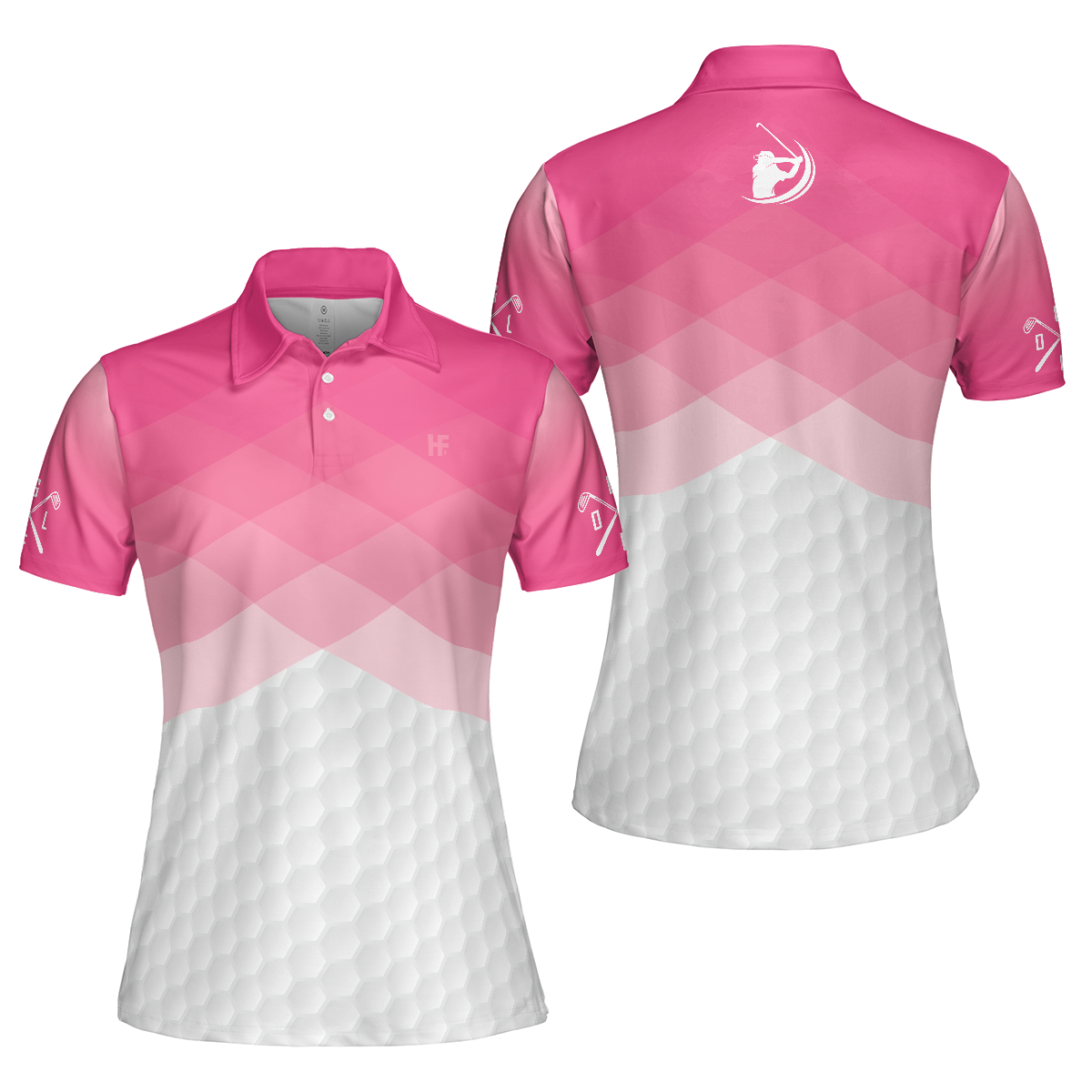 Just A Pink Girl Who Loves Playing Golf Short Sleeve Women Polo Shirt, Pink Argyle Pattern Golf Shirt