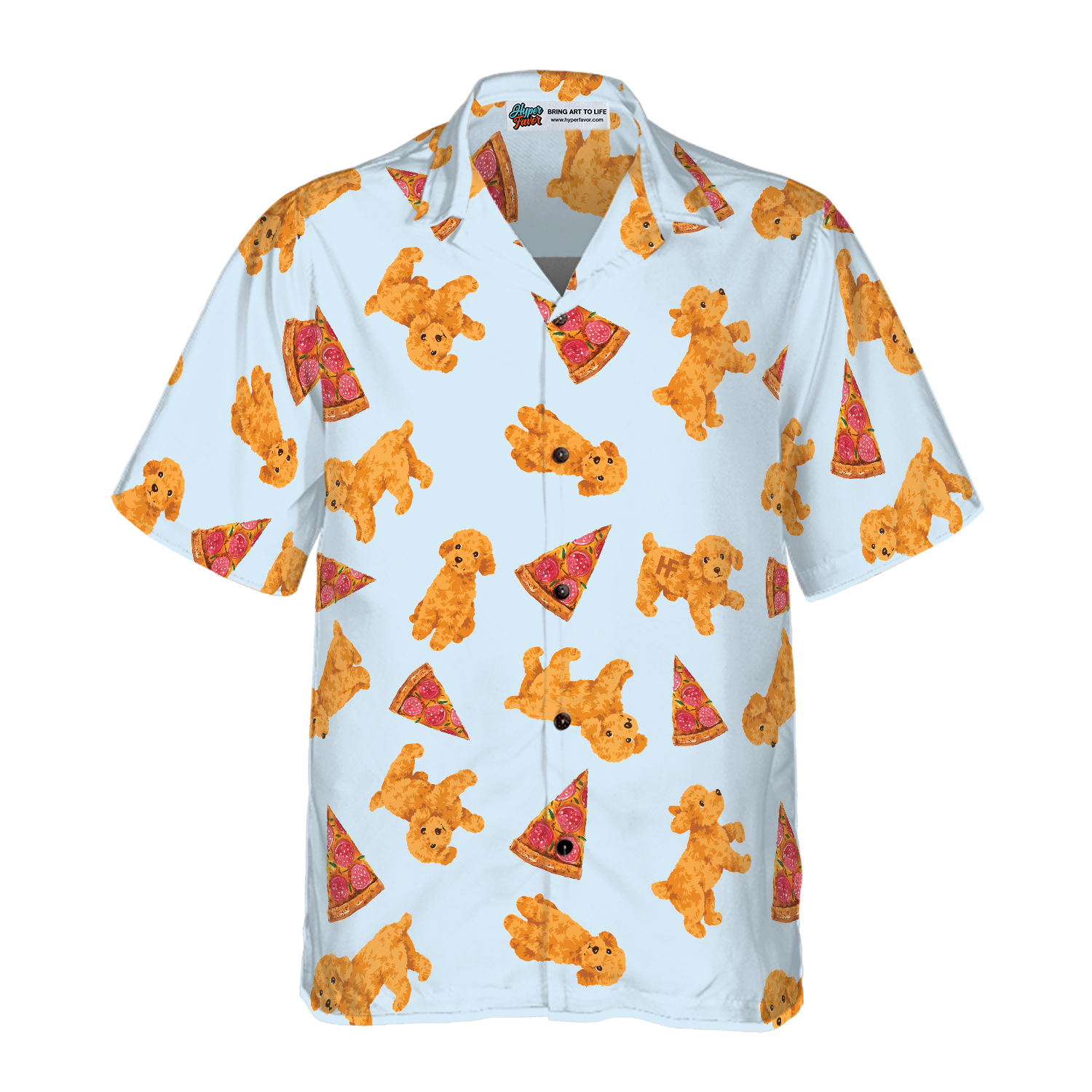Pizza And Poodles Shirt For Men Hawaiian Shirt