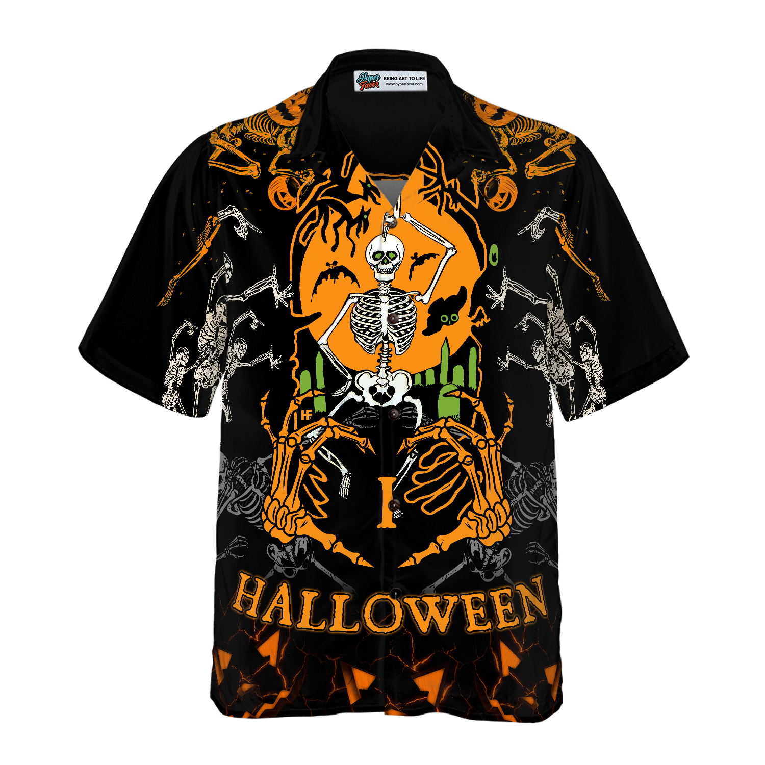 Skeleton Dances In The Darkness Hawaiian Shirt
