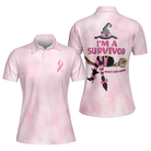 I'm A Survivor Breast Cancer Short Sleeve Women Polo Shirt, Breast Cancer Awareness Shirt For Ladies