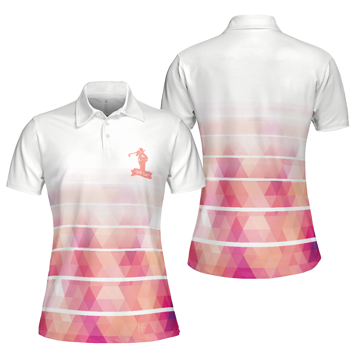 Girl Swinging Golf Club Short Sleeve Women Polo Shirt