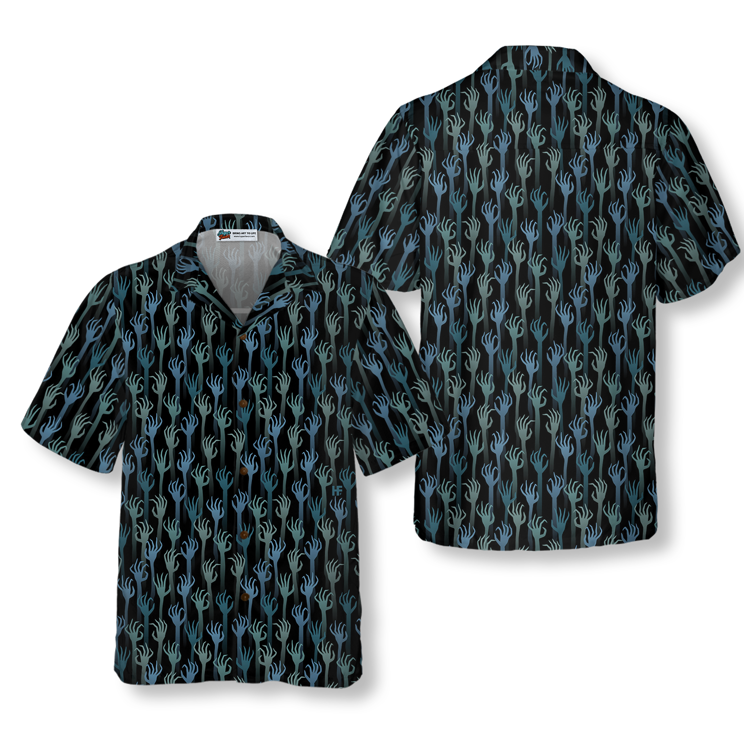 Halloween Hands Of The Dead Hawaiian Shirt