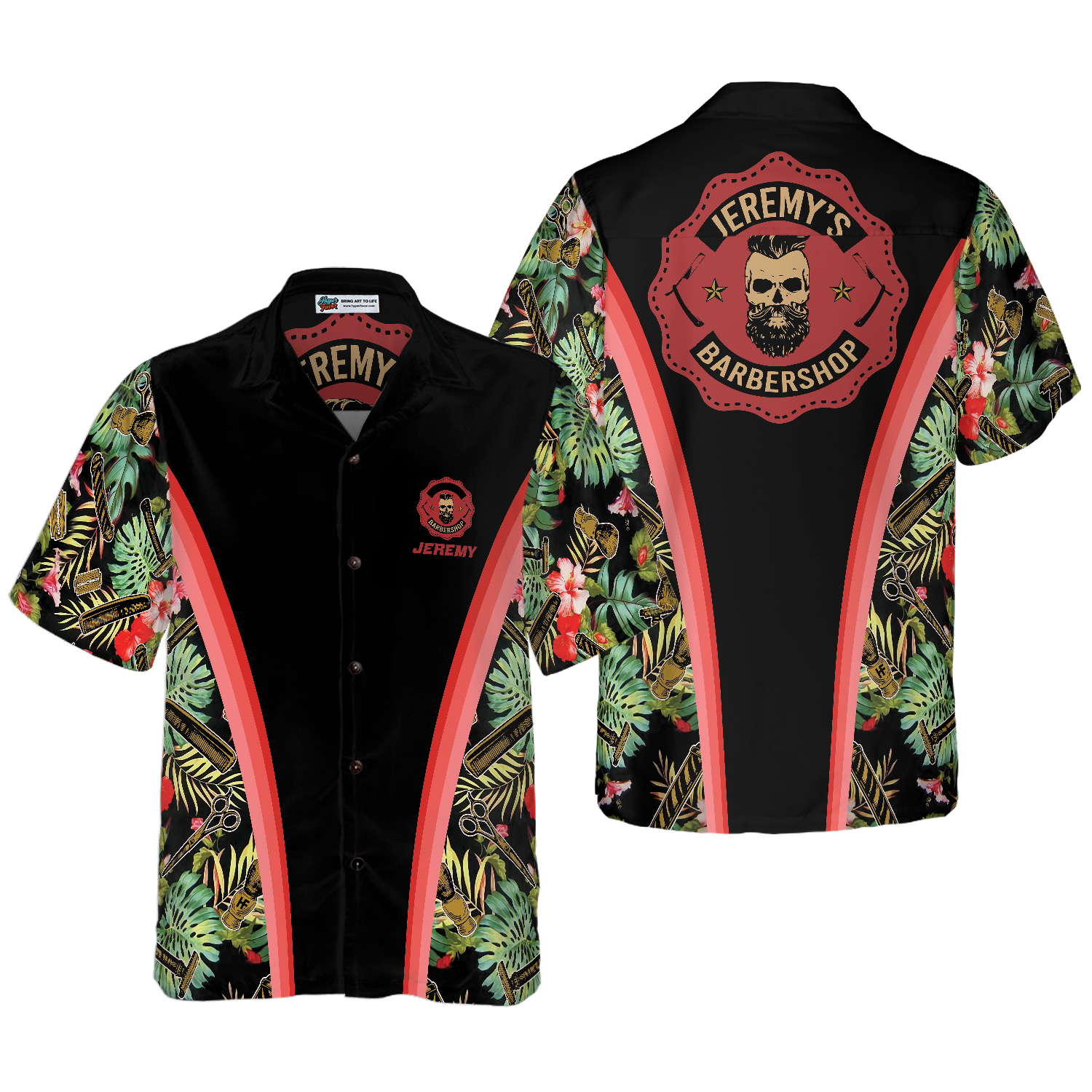 Personalized Name Barber Tropical Custom Hawaiian Shirt