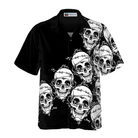 Skull In Barbed Wire Gothic Hawaiian Shirt, Black Skull Goth Hawaiian Shirt