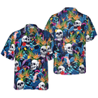 Colorful Tropical Forest And Skull Hawaiian Shirt
